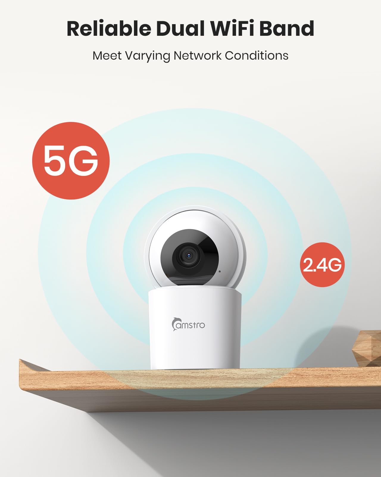 3K Security Camera Indoor,360° WiFi Camera for Home Security,Pan